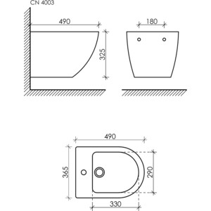 Биде подвесное Ceramicanova Metropol белое (CN4003)