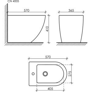 Биде напольное Ceramicanova Metropol белое (CN4005)
