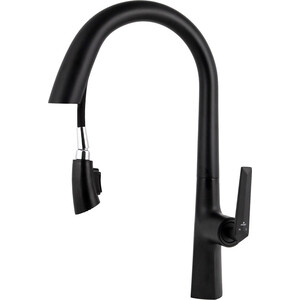 Смеситель для кухни Kaiser Strike выдвижной, черный матовый (09066-2)