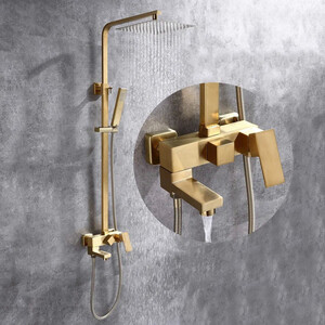 Душевая система Abber Daheim с изливом, золото матовое (AF8216G)