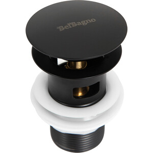 Донный клапан BelBagno SAT Click-clack с переливом, чёрный (BB-SAT-NERO)