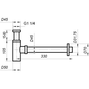 Сифон для раковины BelBagno SMT2 хром (BB-SMT2-01)