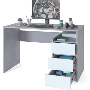 Стол письменный СОКОЛ СПм-21 бетон/белый