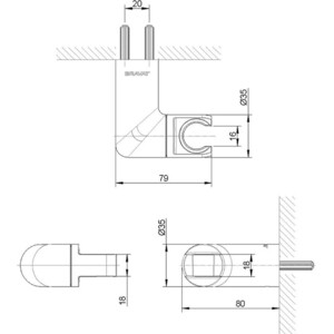 Держатель душа Bravat Matt Black черный (P7185BW-ENG)