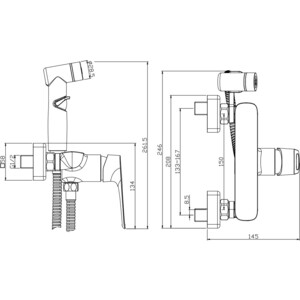 Гигиенический душ Rossinka с гигиеническим душем, хром (RS46-52)