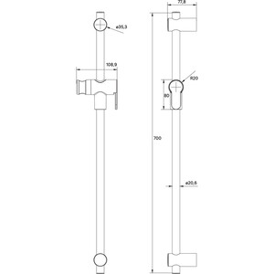 Душевая штанга IDDIS Ray белая матовая (RAY70W0i17)