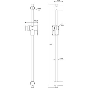 Душевая штанга IDDIS Ray черная матовая (RAY70B0i17)
