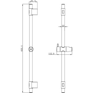Душевая штанга Milardo Simp хром (SIM6500M17)