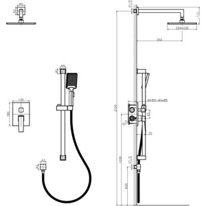 Душевая система Rush Thira матовая черная (TR3635-41Black)