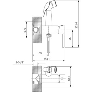 Смеситель для душа Milardo Tidy с гигиеническим душем, белый матовый (001WTR0M08)