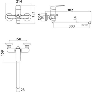 Смеситель для ванны IDDIS Sign (SIGSBL2i10WA)