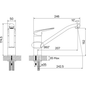Смеситель для кухни IDDIS Male черный матовый (MALBL00i05)