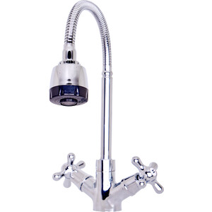 Смеситель для кухни Orange Onelife гибкий излив с душем, хром (P03-004cr)