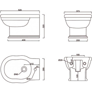 Биде подвесное BelBagno Boheme (BB115BH)