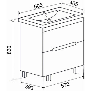 Мебель для ванной Emmy Вита 60х40 белая