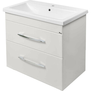 Тумба под раковину Emmy Рокард 57х43 подвесная, два ящика, белая (rok0.60bel)