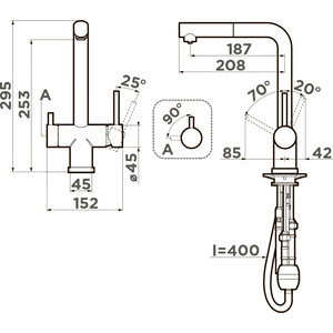Смеситель для кухни Omoikiri Takamatsu-S GB графит (4994358)