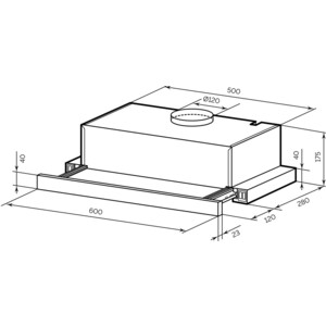 Вытяжка встраиваемая Lex HONVER 2M 600 INOX