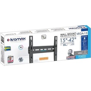 Кронштейн для телевизора Kromax VEGA-13 new черный 15"-42" макс.35кг настенный ультраплоский