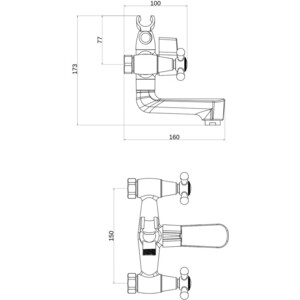 Смеситель для ванны Orange OneLife полимерный, хром (P03-231cr)