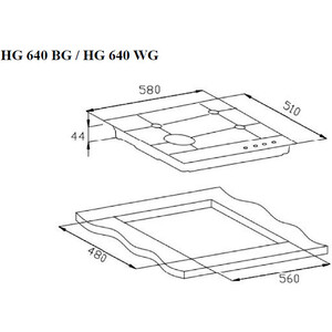 Газовая варочная панель Weissgauff HG 640 WG