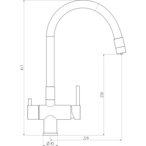 Смеситель для кухни Gappo G4398-36 с подключением фильтра, черный (6959477656125)