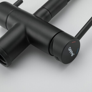 Смеситель для кухни Gappo G4398-36 с подключением фильтра, черный (6959477656125)