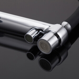 Смеситель для кухни Gappo G4398-7 с подключением фильтра, хром черный (6959477695704)