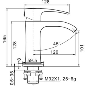 Смеситель для раковины Gappo G1007-6 черный (6959477656002)