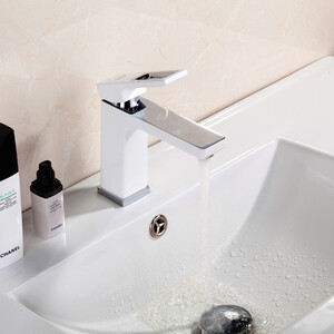 Смеситель для раковины Gappo G1017-8 хром белый (6959477695896)