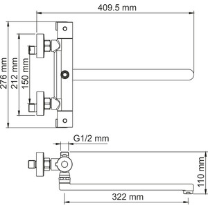 Термостат для ванны Wasserkraft Berkel хром (4822L Thermo)