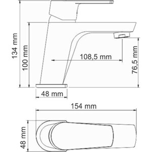 Смеситель для раковины Wasserkraft Dill хром (6103)