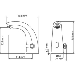 Смеситель для раковины Wasserkraft Rossel сенсорный, хром (2813)