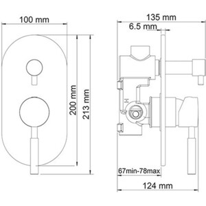 Смеситель для ванны Wasserkraft Wern никель (4241)
