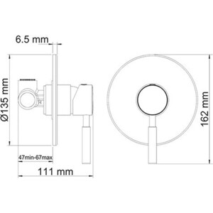 Смеситель для душа Wasserkraft Wern никель (4251)