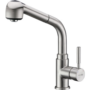 Смеситель для кухни Wasserkraft Wern с выдвижной лейкой, никель (4266)