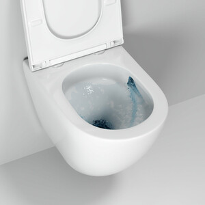 Унитаз подвесной безободковый Grossman Tornado с тонким сиденьем-микролифт, белый глянцевый (GR-4455SQ)