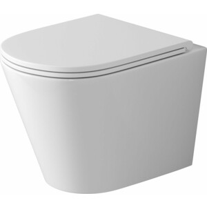 Унитаз подвесной безободковый Grossman Tornado с тонким сиденьем-микролифт, белый (GR-4478SQ)