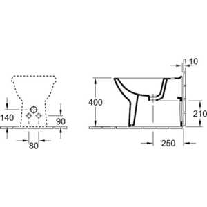 Биде напольное Villeroy Boch O Novo 36х56 см (5461 0001)