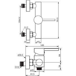Смеситель для душа Damixa Scandinavian Pure хром (362000000)