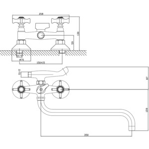 Смеситель для ванны Mixline ML30-021 универсальный, хром (4610211001213)