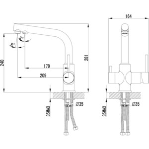 Смеситель для кухни Lemark Comfort с подключением к фильтру, бежевый (LM3061PBG)