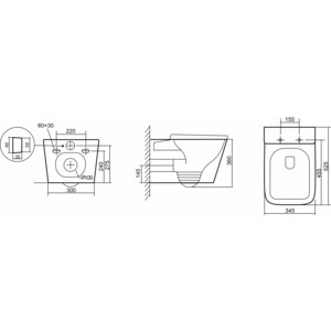 Унитаз подвесной безободковый Triton-Pro Verso VO-3032 сиденье микролифт (Щ0000057972)