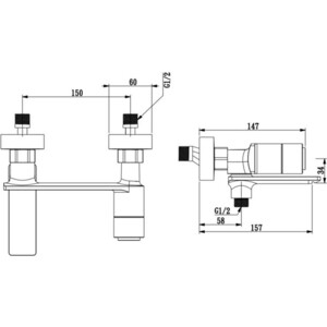 Смеситель для ванны Savol хром (S-601831)