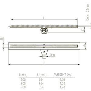 Душевой лоток Veconi Slim Line 600 хром матовый (V600SL)