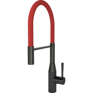 Смеситель для кухни Seaman Visconti с подключением фильтра, черный/красный (SSL-7671-GL)