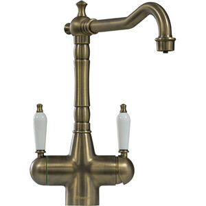 Смеситель для кухни Seaman Visconti с подключением фильтра, античная латунь (SSL-7517-AB)