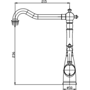 Смеситель для кухни Seaman Visconti с подключением фильтра, светлое золото (SSL-7517-LG)