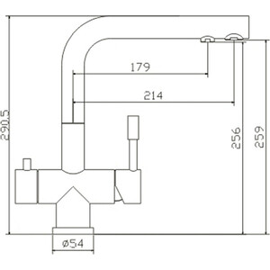 Смеситель для кухни Seaman Eco Venice с подключением фильтра, нержавеющая сталь (SSN-1068-SS)