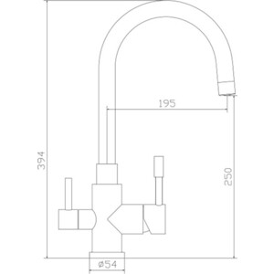Смеситель для кухни Seaman Eco Venice с подключением фильтра, нержавеющая сталь (SSN-1339-SS)